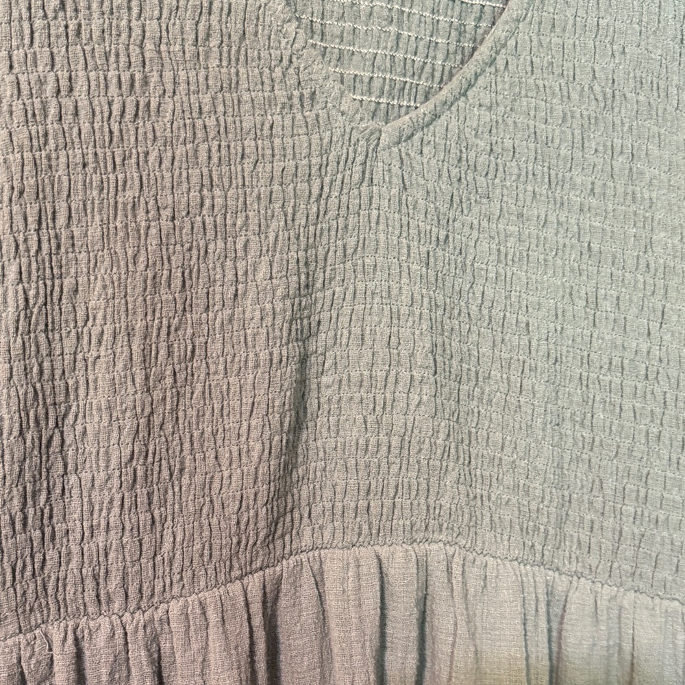 Sage Green V-Neck Tiered Maxi Dress with Flutter Sleeves - Picture 3 of 10